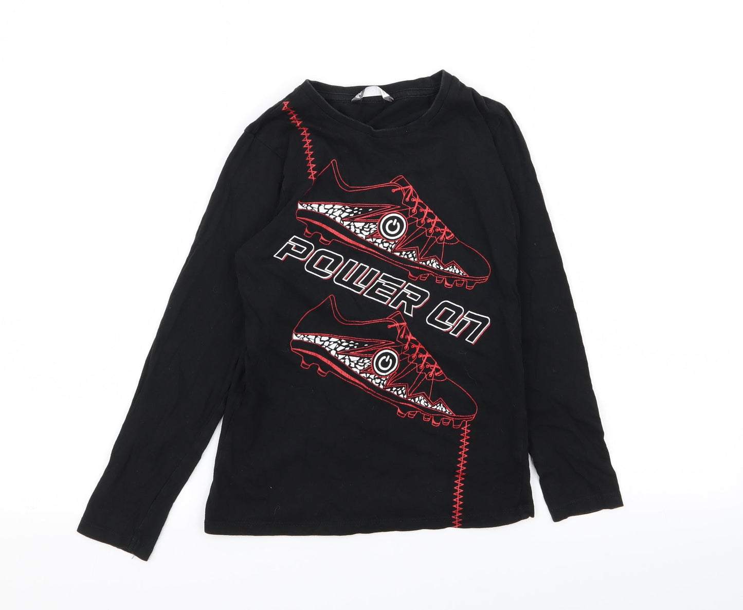 Pep and co Boys Black Geometric  Basic T-Shirt Size 8-9 Years
