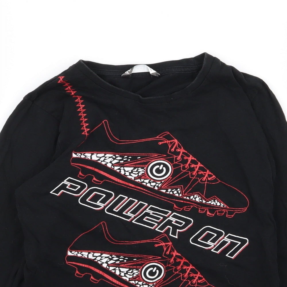 Pep and co Boys Black Geometric  Basic T-Shirt Size 8-9 Years