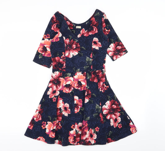 Hollister Womens Multicoloured Floral  Fit & Flare  Size XS