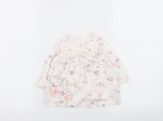 Asda George Girls Multicoloured Floral  T-Shirt Dress  Size 3-6 Months
