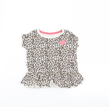 lullaby Girls Multicoloured Animal Print  Basic T-Shirt Size 3-6 Months