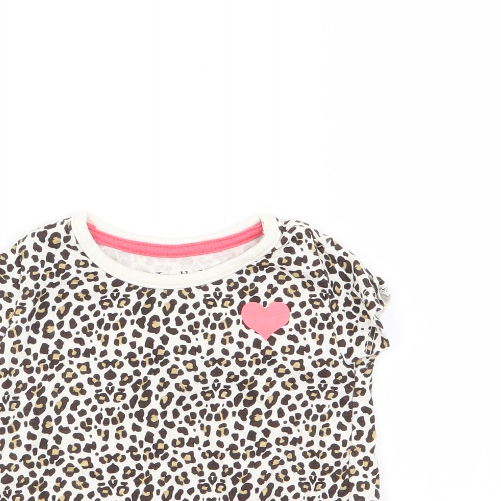 lullaby Girls Multicoloured Animal Print  Basic T-Shirt Size 3-6 Months