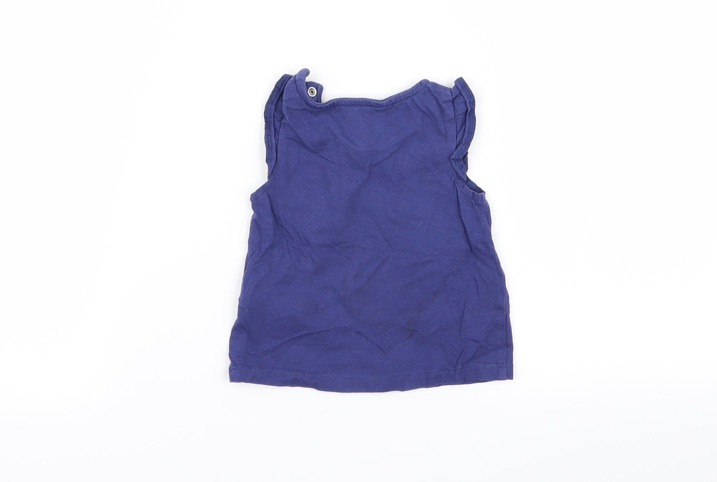 F&F Girls Blue Floral  Basic Tank Size 0-3 Months