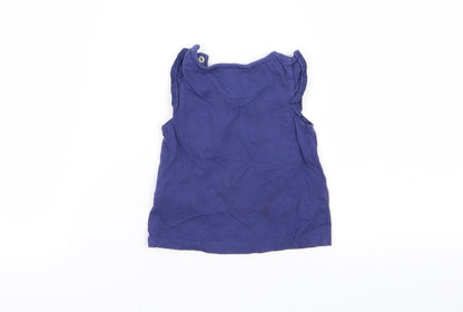 F&F Girls Blue Floral  Basic Tank Size 0-3 Months