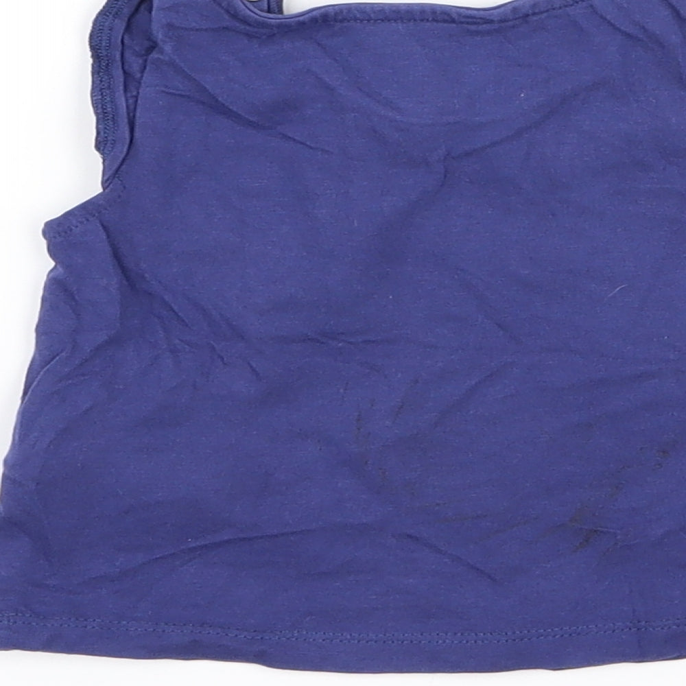 F&F Girls Blue Floral  Basic Tank Size 0-3 Months