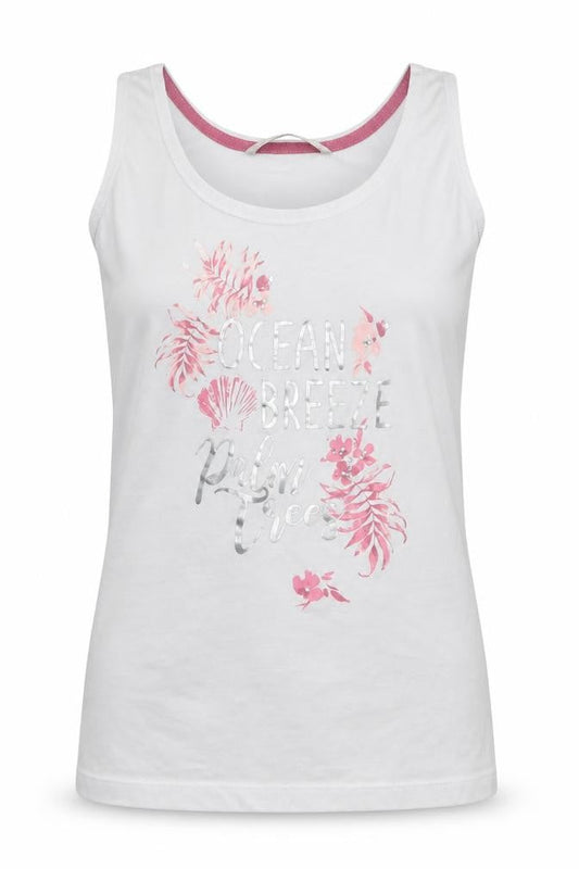 Tu Womens White Floral  Basic Tank Size 8