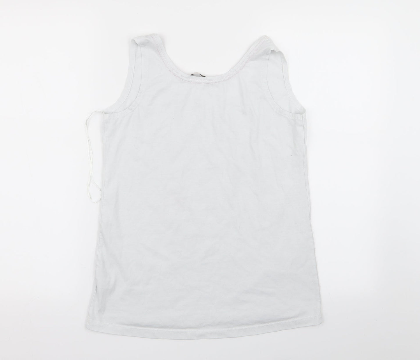 TU Womens White Floral  Basic Tank Size 8