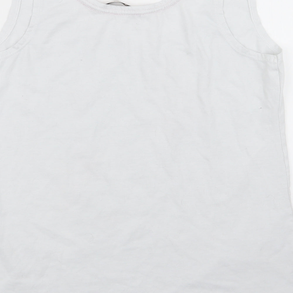 TU Womens White Floral  Basic Tank Size 8