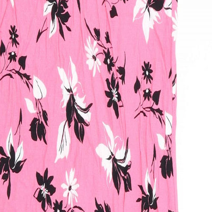M&S Womens Pink Floral  A-Line  Size 10