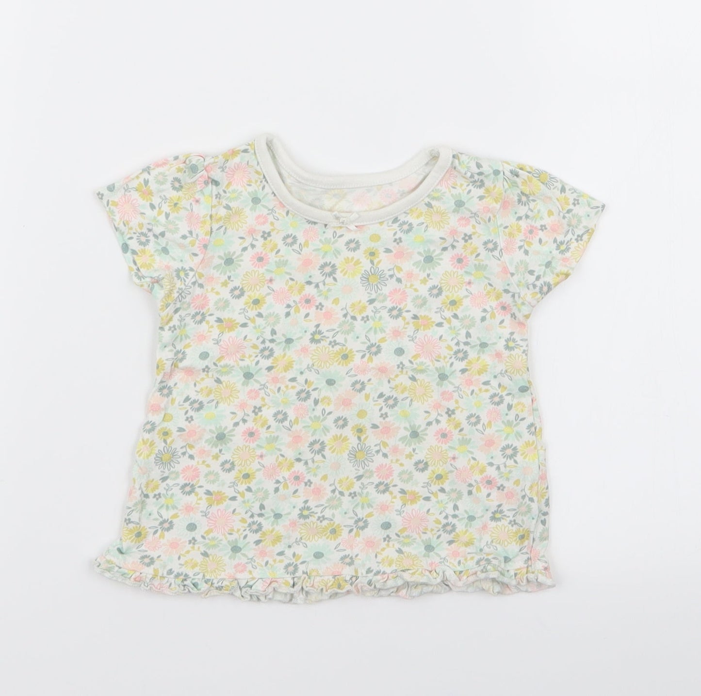 Asda George Girls Multicoloured Floral  Basic T-Shirt Size 3-6 Months