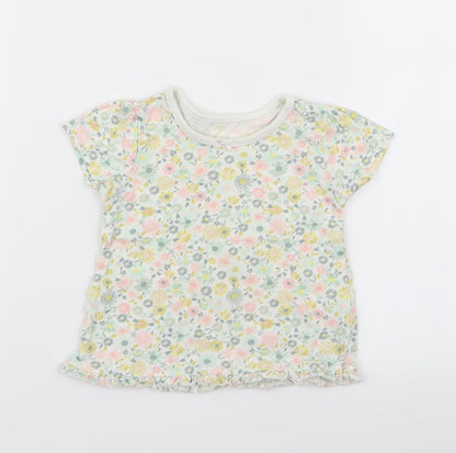 Asda George Girls Multicoloured Floral  Basic T-Shirt Size 3-6 Months