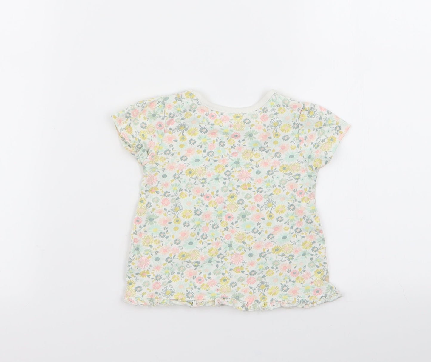 Asda George Girls Multicoloured Floral  Basic T-Shirt Size 3-6 Months