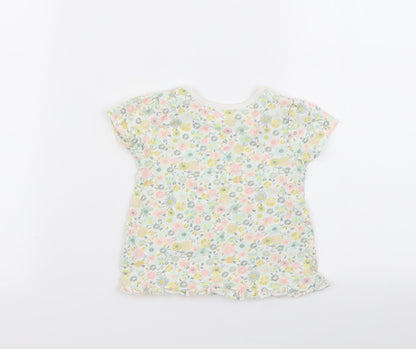 Asda George Girls Multicoloured Floral  Basic T-Shirt Size 3-6 Months