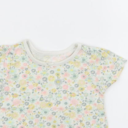 Asda George Girls Multicoloured Floral  Basic T-Shirt Size 3-6 Months