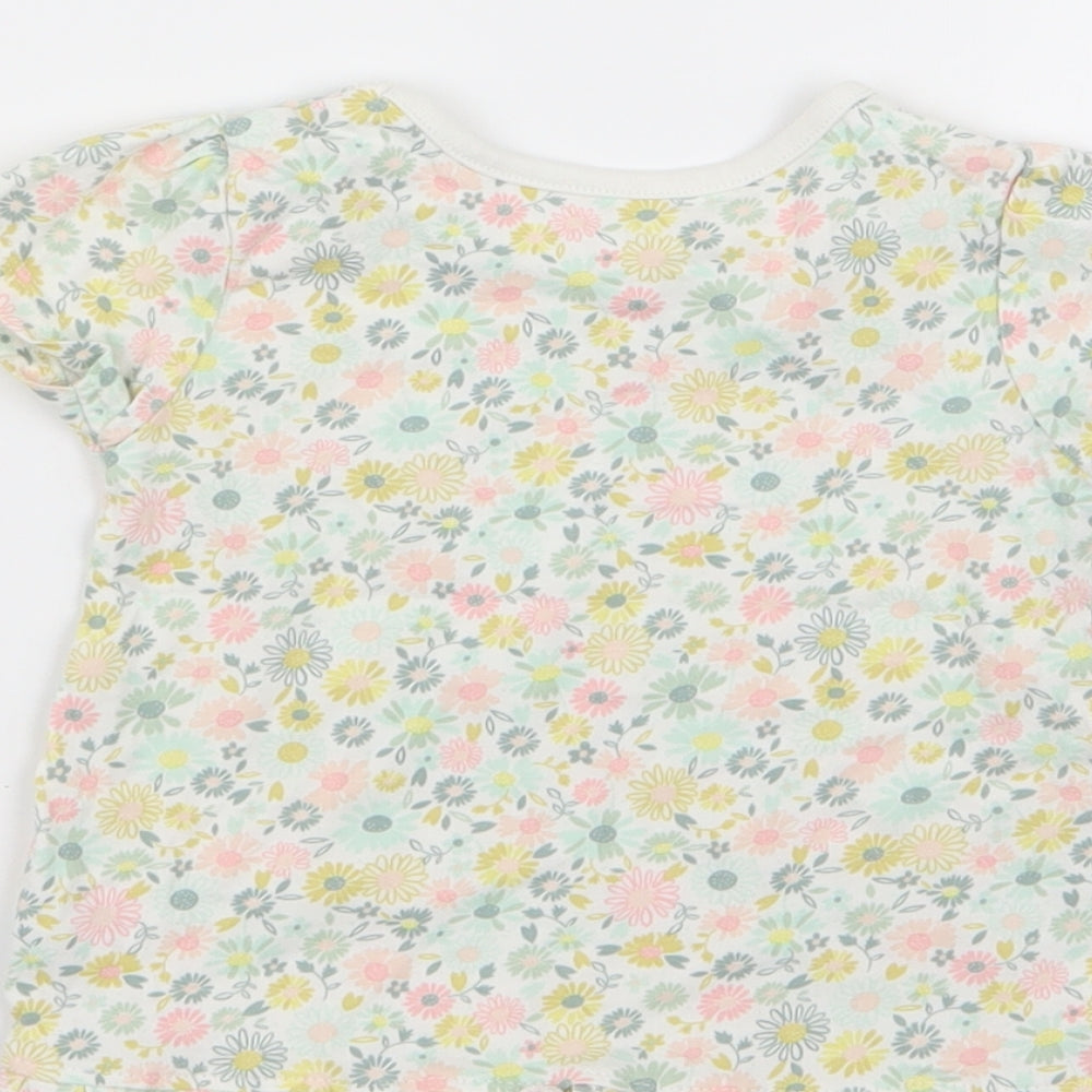 Asda George Girls Multicoloured Floral  Basic T-Shirt Size 3-6 Months