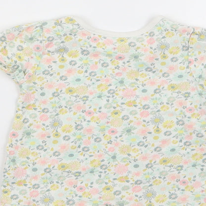 Asda George Girls Multicoloured Floral  Basic T-Shirt Size 3-6 Months