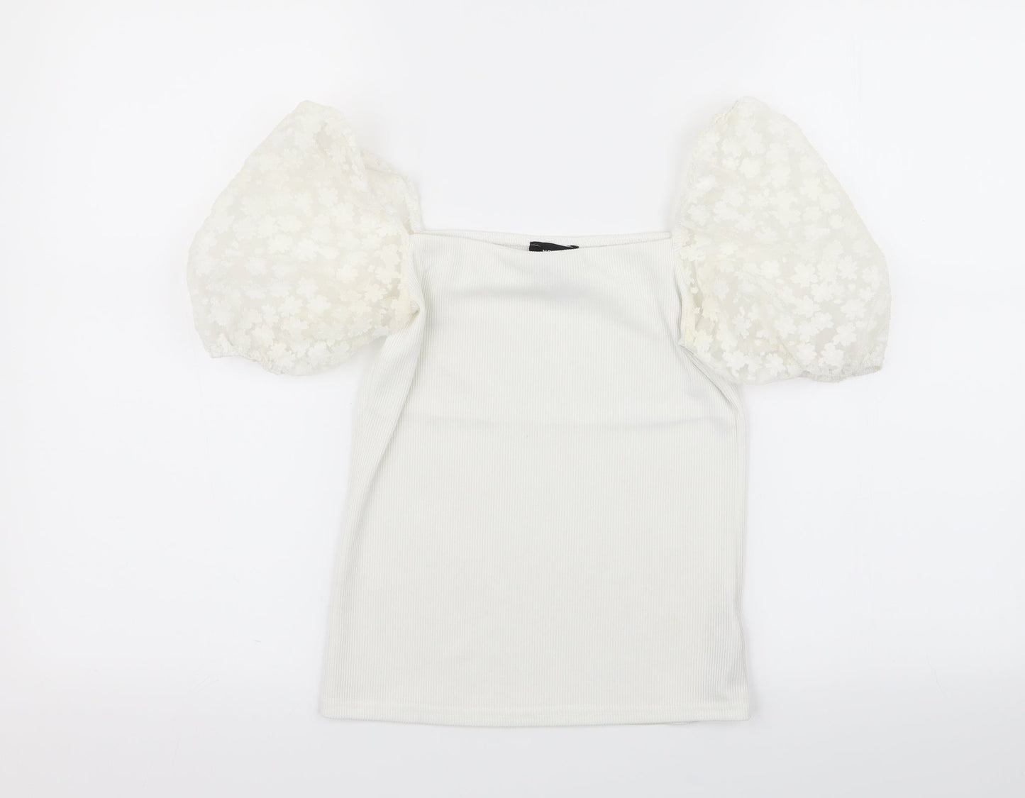 Womens UK Size 6 New Look White Basic T-Shirt
