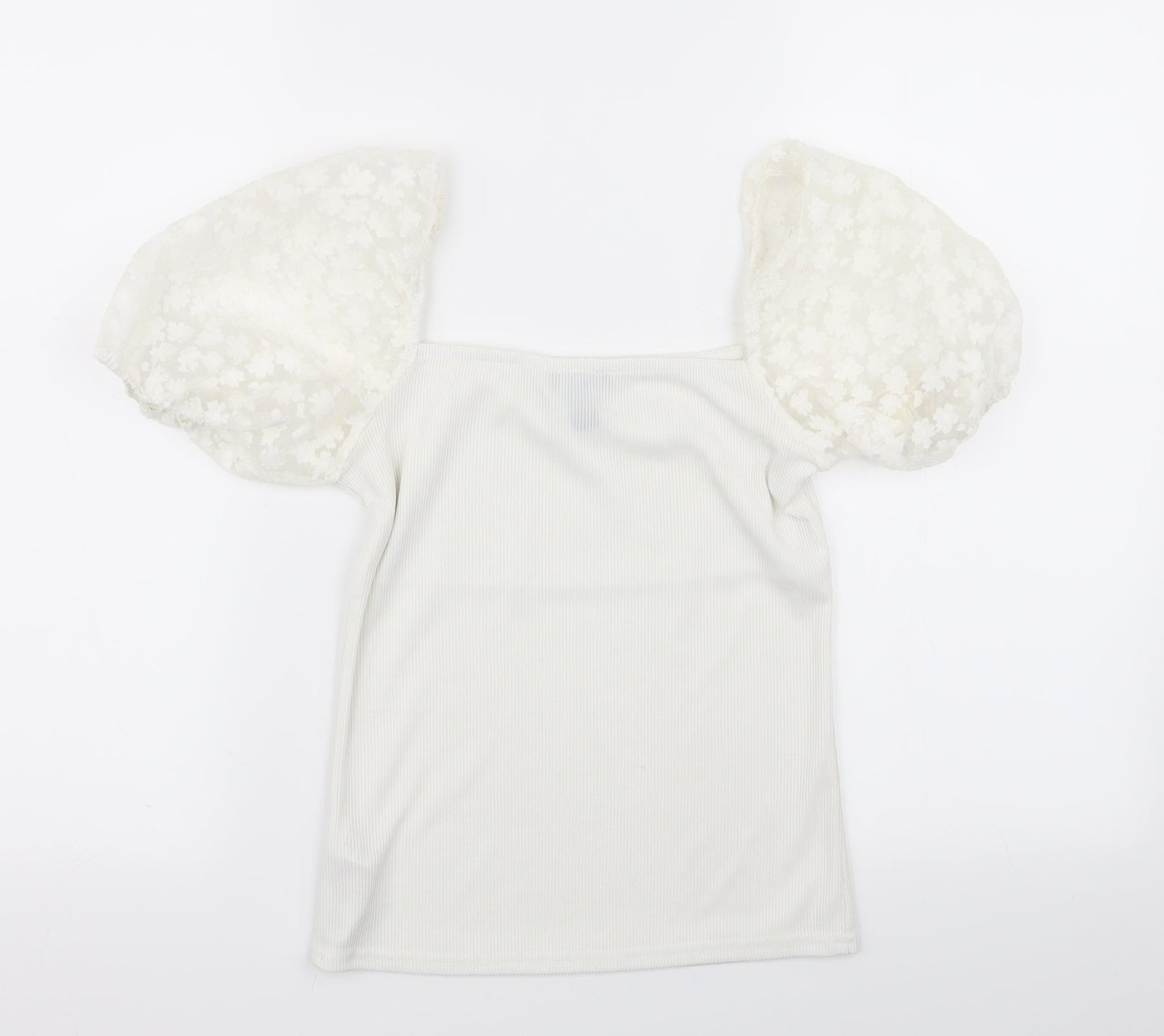 Womens UK Size 6 New Look White Basic T-Shirt