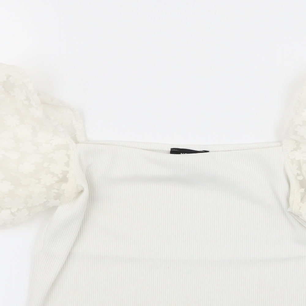 Womens UK Size 6 New Look White Basic T-Shirt