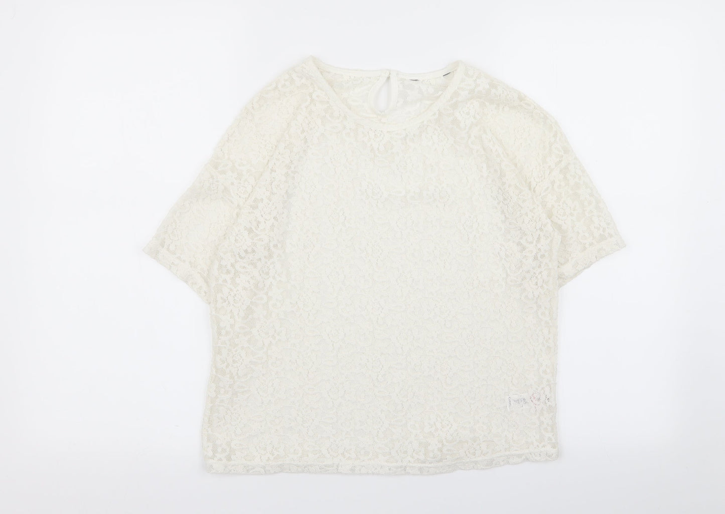 Asda George Girls White Geometric  Basic T-Shirt Size 11-12 Years