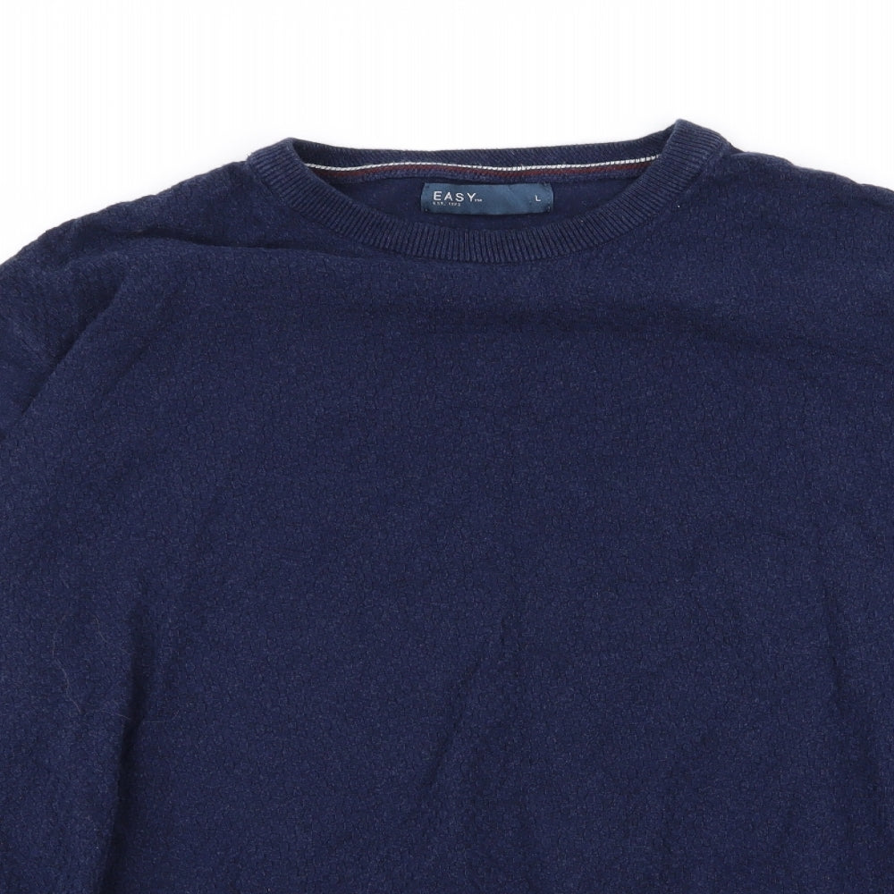 Easy Mens Blue   Pullover Jumper Size L
