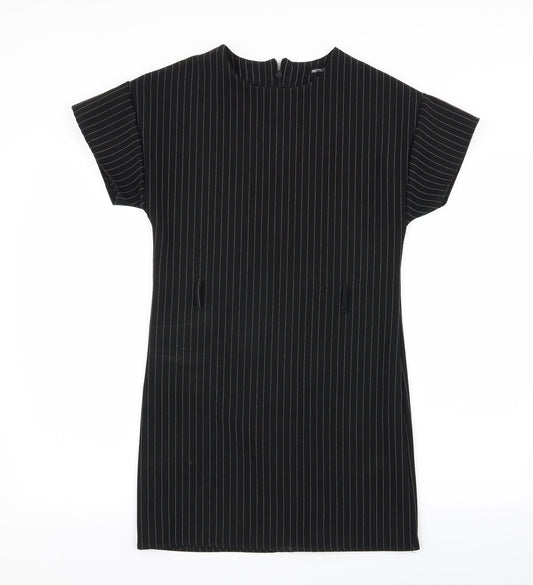 PLT Womens Black Striped  A-Line  Size 6