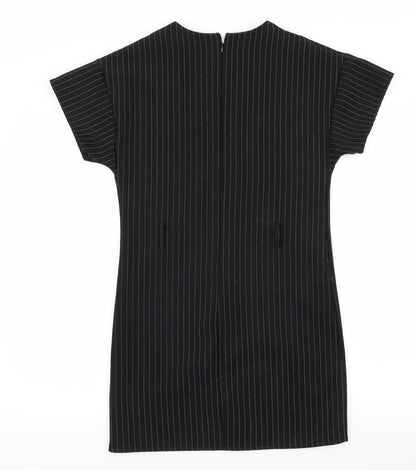 PLT Womens Black Striped  A-Line  Size 6