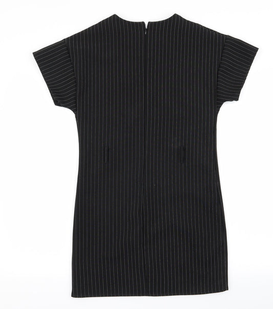 PLT Womens Black Striped  A-Line  Size 6