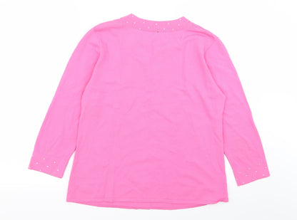 Womens UK Size M Sky Pink Basic T-Shirt