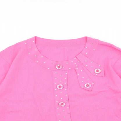 Womens UK Size M Sky Pink Basic T-Shirt