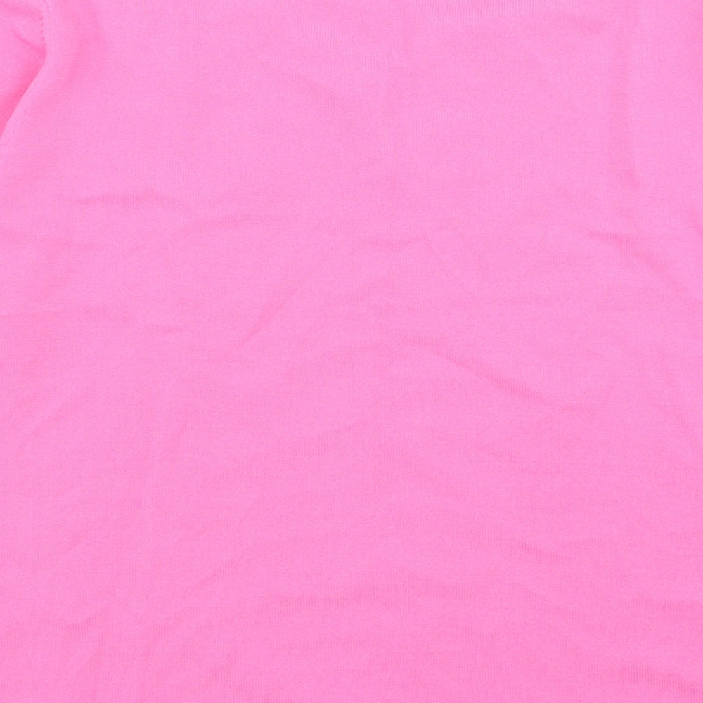 Womens UK Size M Sky Pink Basic T-Shirt