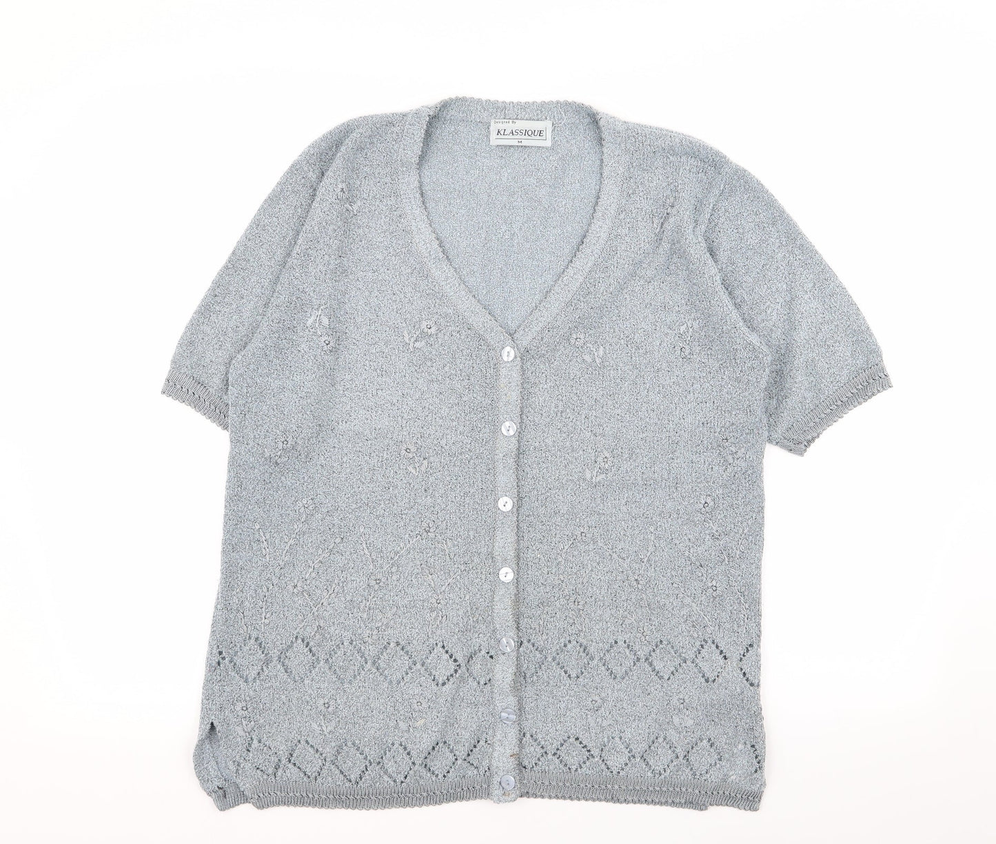 Womens UK Size M klassique Blue Cardigan Jumper