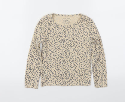 NEXT Girls Beige Animal Print  Basic T-Shirt Size 2-3 Years