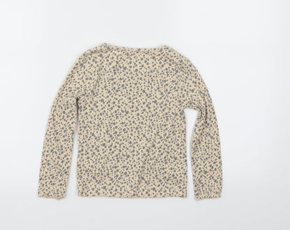 NEXT Girls Beige Animal Print  Basic T-Shirt Size 2-3 Years