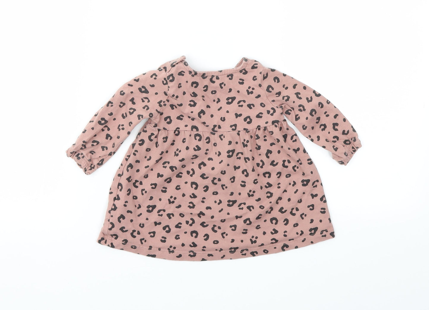 F&F Girls Pink Animal Print  Basic T-Shirt Size 0-3 Months