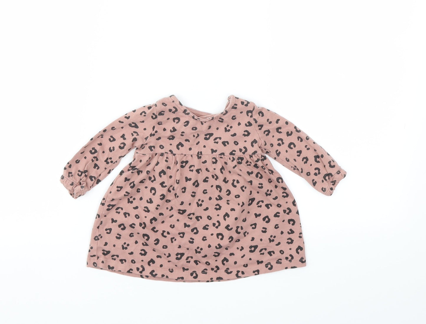 F&F Girls Pink Animal Print  Basic T-Shirt Size 0-3 Months