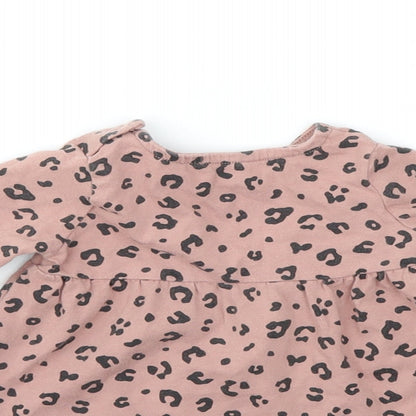 F&F Girls Pink Animal Print  Basic T-Shirt Size 0-3 Months