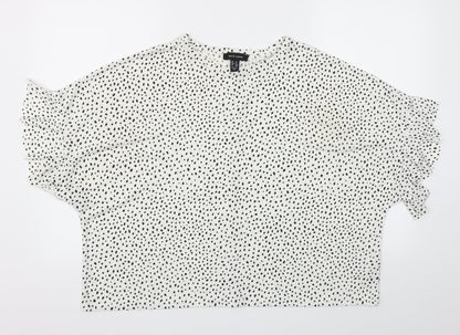Womens UK Size 12 New Look White Basic Blouse