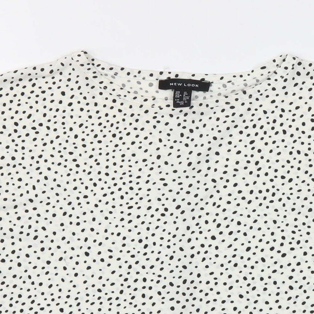 Womens UK Size 12 New Look White Basic Blouse