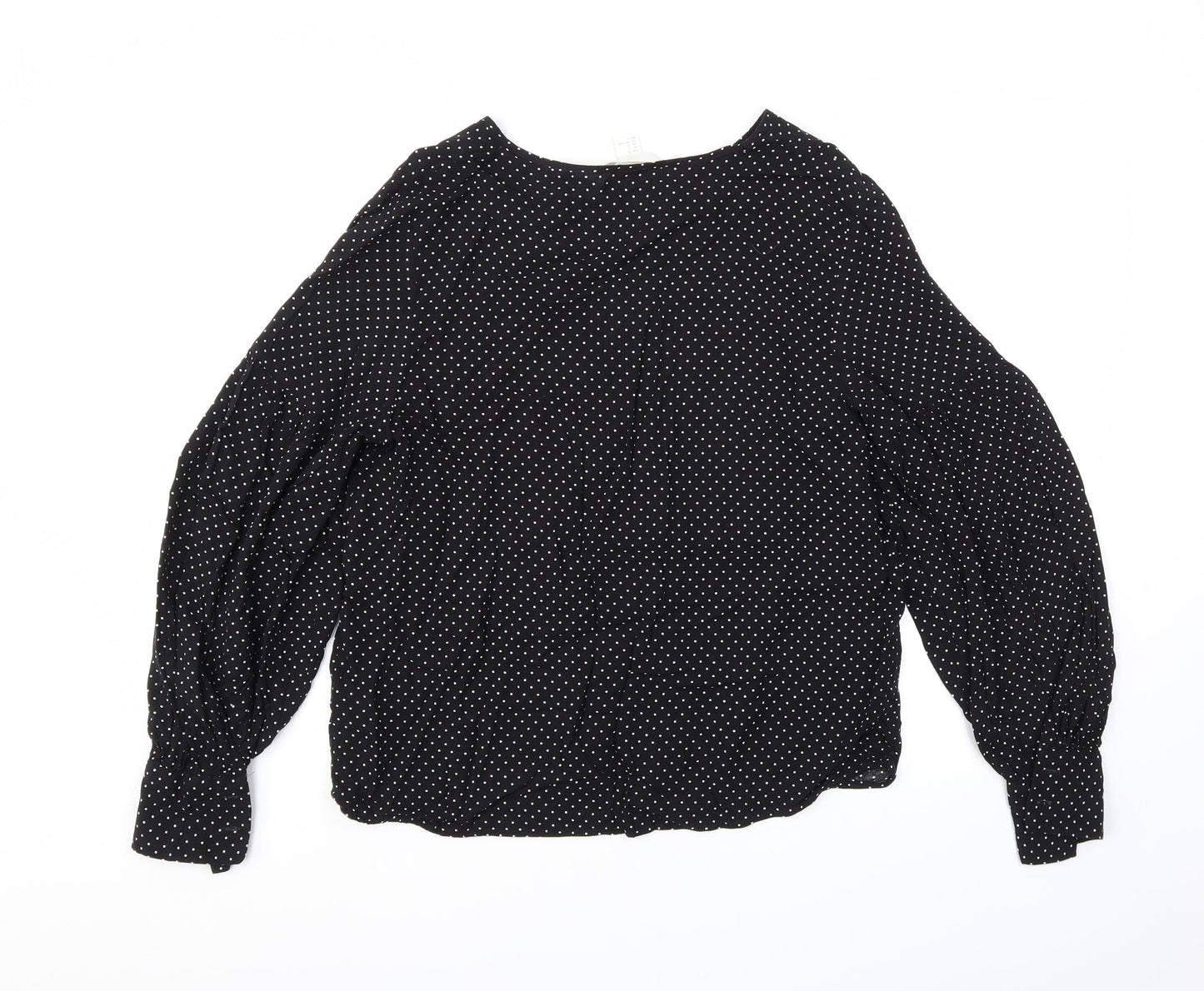 Womens UK Size 6 H&M Black Basic Blouse