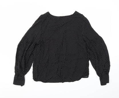 Womens UK Size 6 H&M Black Basic Blouse