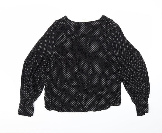 Womens UK Size 6 H&M Black Basic Blouse