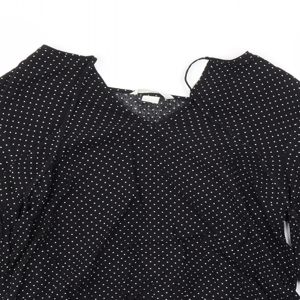 Womens UK Size 6 H&M Black Basic Blouse