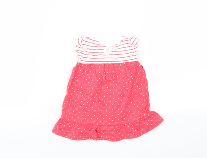 George Boys Red Striped  Fit & Flare  Size 0-3 Months