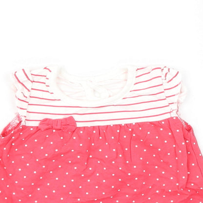 George Boys Red Striped  Fit & Flare  Size 0-3 Months