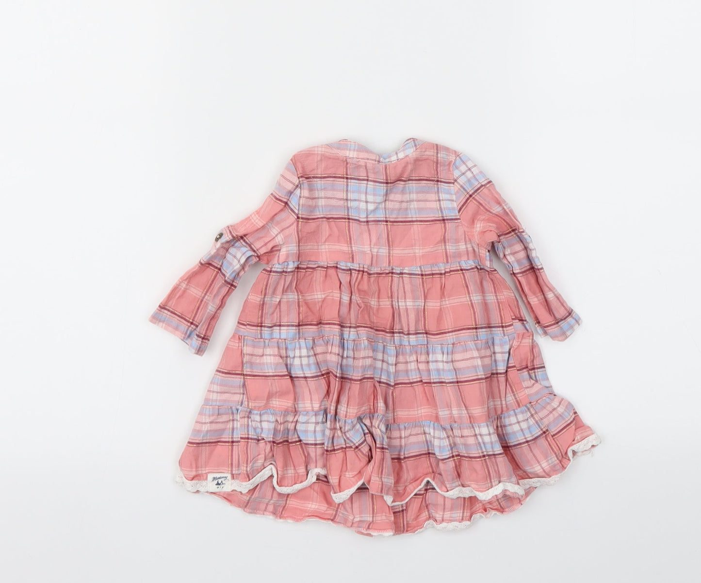 Debenhams Girls Pink Check  Fit & Flare  Size 3-6 Months