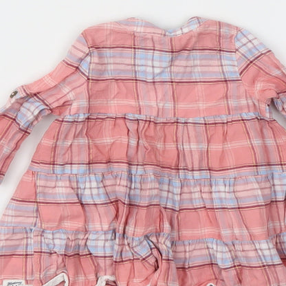 Debenhams Girls Pink Check  Fit & Flare  Size 3-6 Months