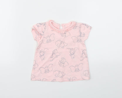 George Girls Pink Animal Print  Basic Polo Size 3-6 Months