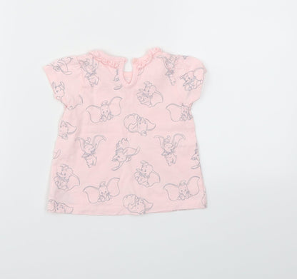 George Girls Pink Animal Print  Basic Polo Size 3-6 Months