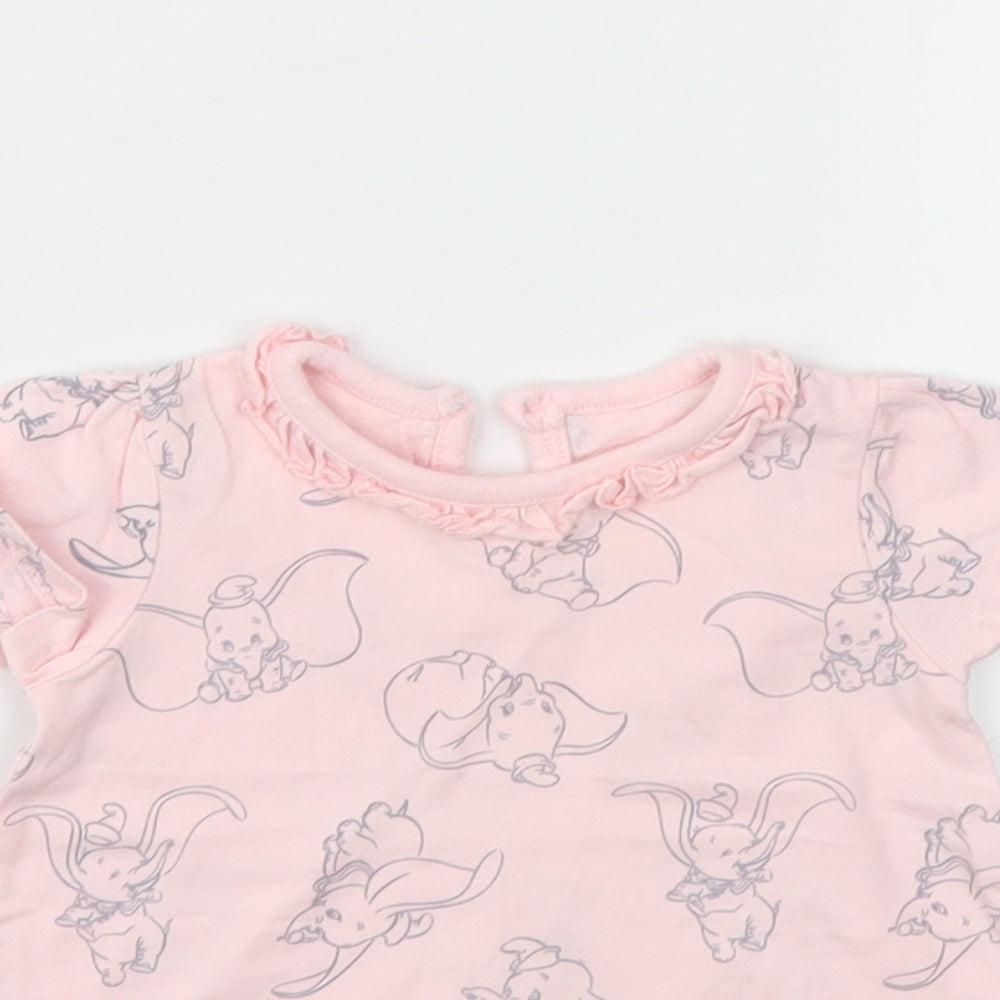 George Girls Pink Animal Print  Basic Polo Size 3-6 Months